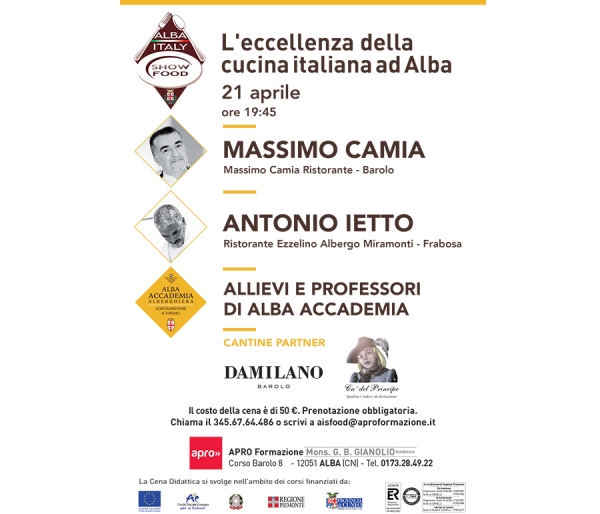 Alba Accademia Alberghiera: cena didattica del 21 Aprile